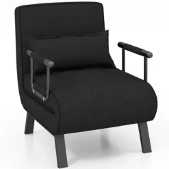Cabrio-Schlafsofa Klappsessel Schlafcouch Sofabett 5-Positionen-Liegestuhl Hellgrau/Schwarz/Blau/Dunkelgrau/Kaffee