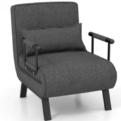 Cabrio-Schlafsofa Klappsessel Schlafcouch Sofabett 5-Positionen-Liegestuhl Hellgrau/Schwarz/Blau/Dunkelgrau/Kaffee