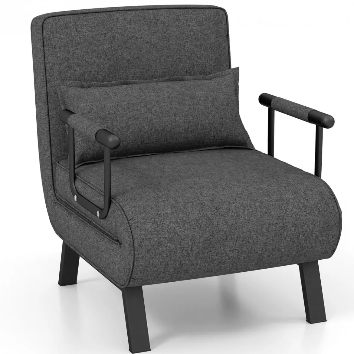 Cabrio-Schlafsofa Klappsessel Schlafcouch Sofabett 5-Positionen-Liegestuhl Hellgrau/Schwarz/Blau/Dunkelgrau/Kaffee