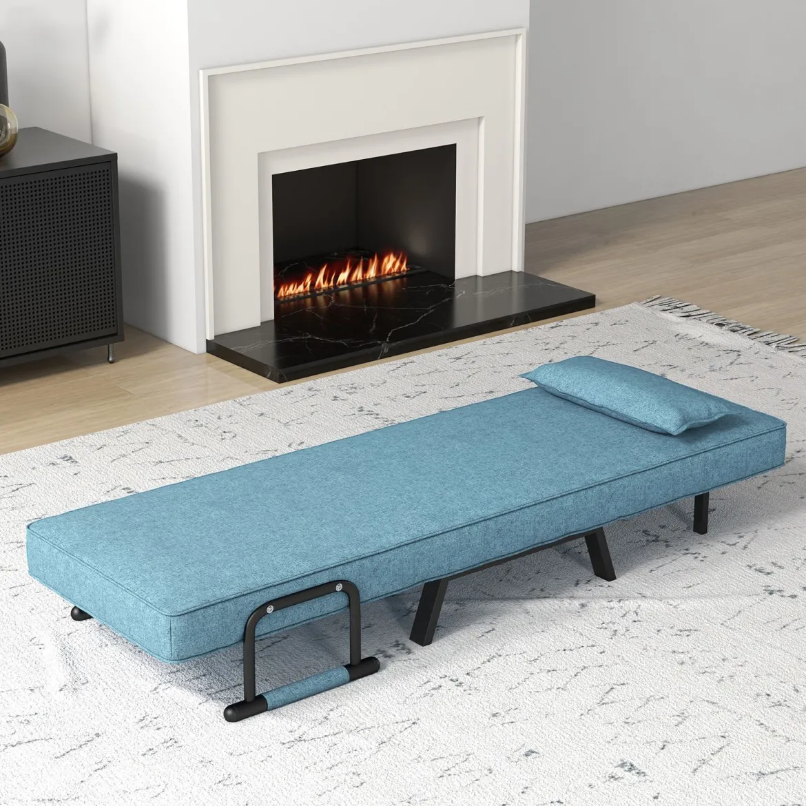 Cabrio-Schlafsofa Klappsessel Schlafcouch Sofabett 5-Positionen-Liegestuhl Hellgrau/Schwarz/Blau/Dunkelgrau/Kaffee