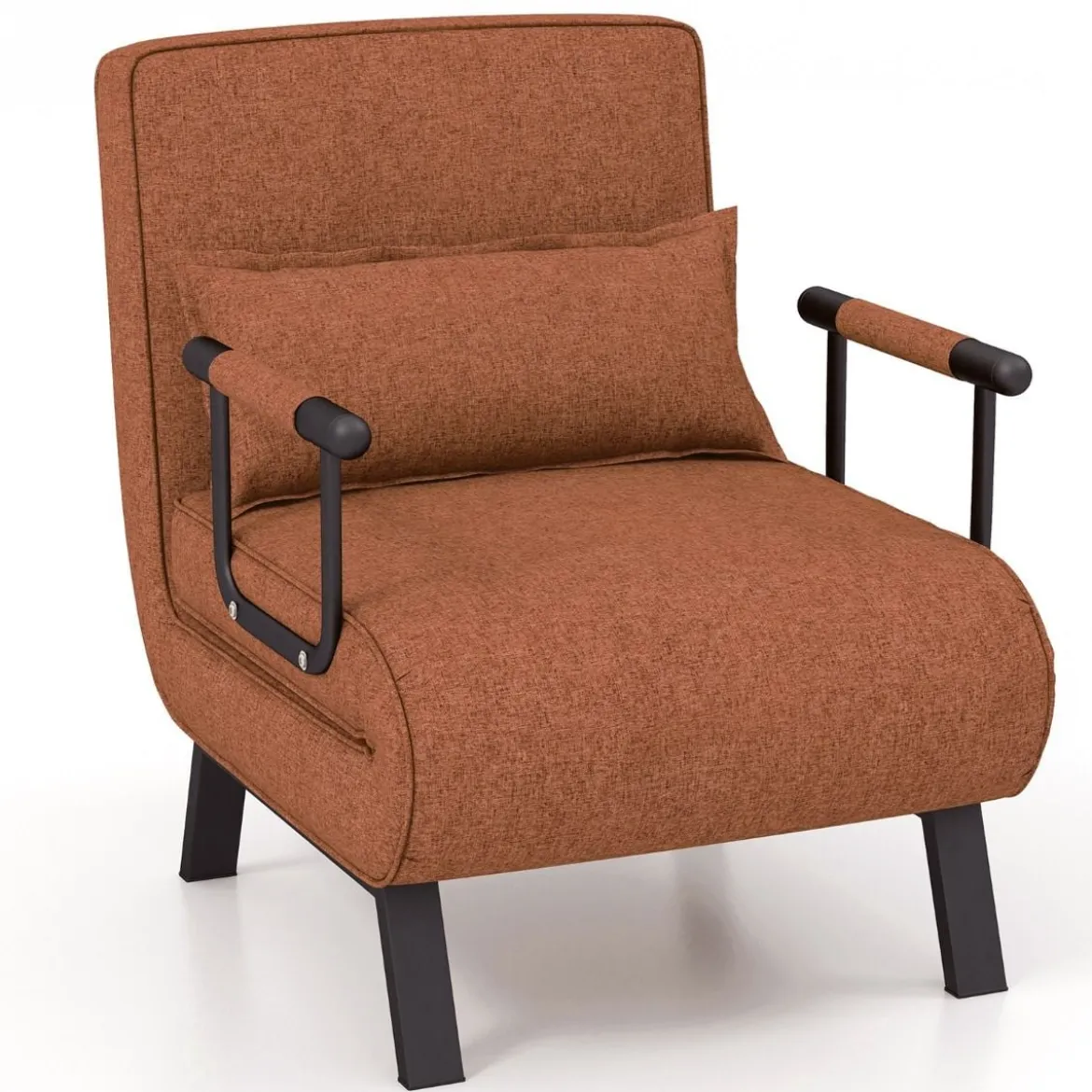 Cabrio-Schlafsofa Klappsessel Schlafcouch Sofabett 5-Positionen-Liegestuhl Hellgrau/Schwarz/Blau/Dunkelgrau/Kaffee