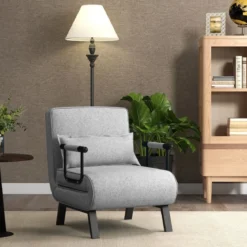 Cabrio-Schlafsofa Klappsessel Schlafcouch Sofabett 5-Positionen-Liegestuhl Hellgrau/Schwarz/Blau/Dunkelgrau/Kaffee