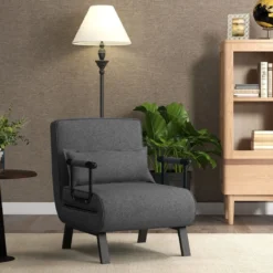 Cabrio-Schlafsofa Klappsessel Schlafcouch Sofabett 5-Positionen-Liegestuhl Hellgrau/Schwarz/Blau/Dunkelgrau/Kaffee