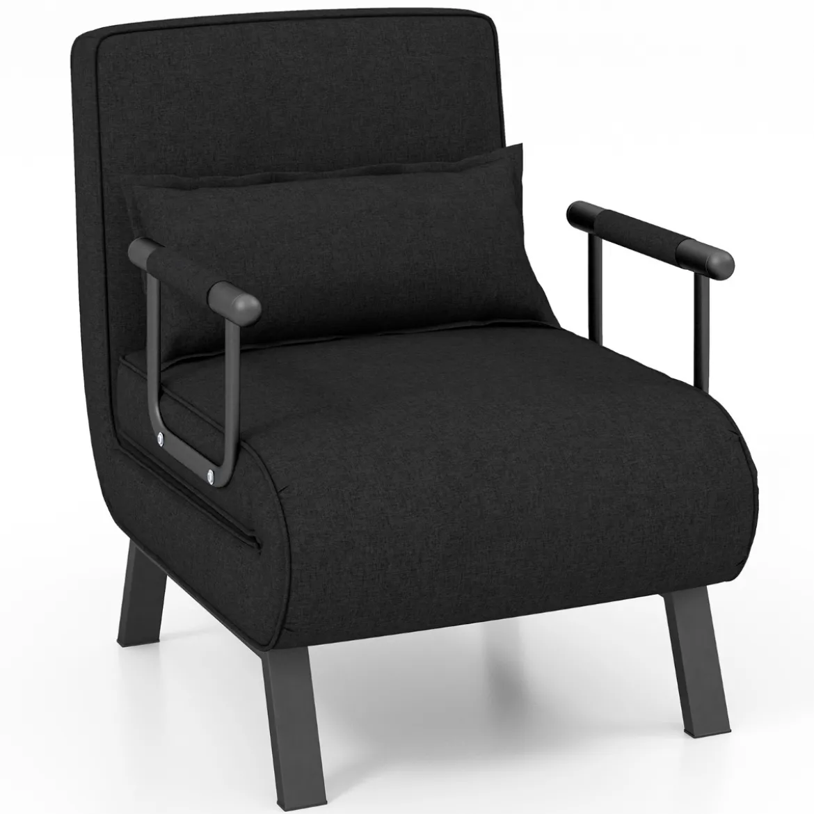 Cabrio-Schlafsofa Klappsessel Schlafcouch Sofabett 5-Positionen-Liegestuhl Hellgrau/Schwarz/Blau/Dunkelgrau/Kaffee