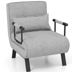 Cabrio-Schlafsofa Klappsessel Schlafcouch Sofabett 5-Positionen-Liegestuhl Hellgrau/Schwarz/Blau/Dunkelgrau/Kaffee
