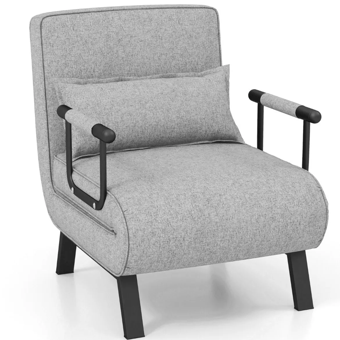 Cabrio-Schlafsofa Klappsessel Schlafcouch Sofabett 5-Positionen-Liegestuhl Hellgrau/Schwarz/Blau/Dunkelgrau/Kaffee