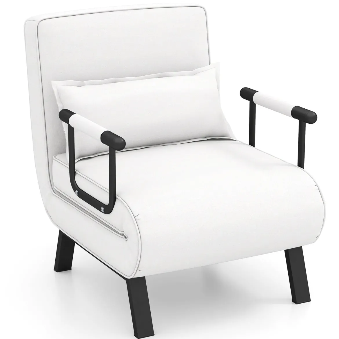 Cabrio-Schlafsofa Klappsessel Schlafcouch Sofabett 5-Positionen-Liegestuhl Hellgrau/Schwarz/Blau/Dunkelgrau/Kaffee