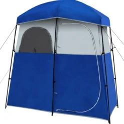 Camping Duschzelt Ankleideraum mit Tragetasche 210 x 106 x 222 cm Blau