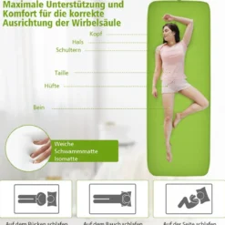Camping Isomatte Schlafmatte inklusive Tragetasche 10 cm Dick Grün