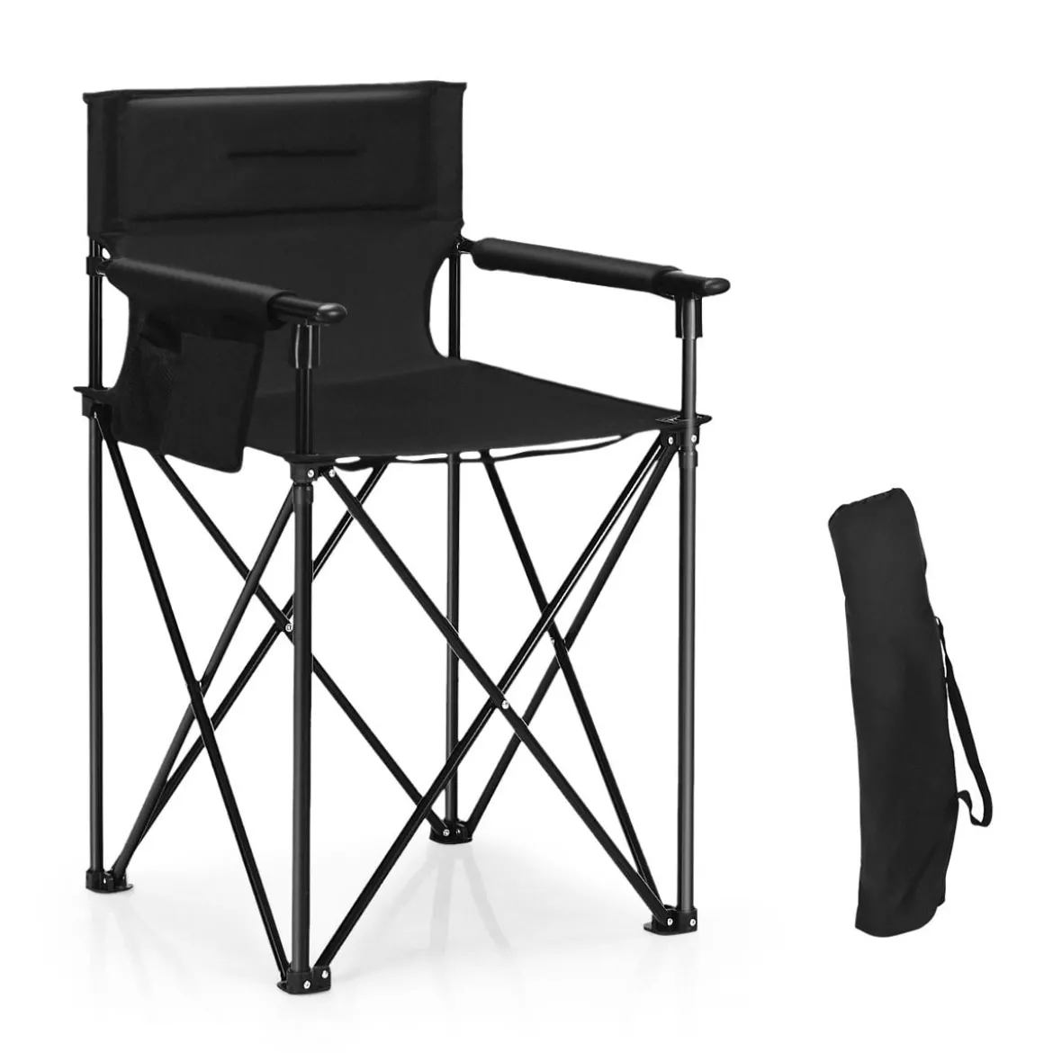 Camping-Klappstuhl Outdoor-Stuhl Klappstuhl Campingstuhl 57 x 63 x 98 cm Schwarz