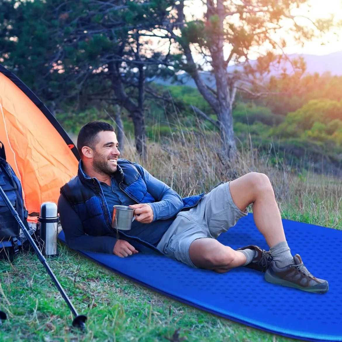 Campingmatratze Schlafmatte inklusive Tragetasche 200 x 65 cm Blau