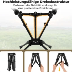 Campingstuhl faltbar ultraleichter Klappstuhl mit Seitentasche klappbarer Angelstuhl 150 kg Tragfähigkeit