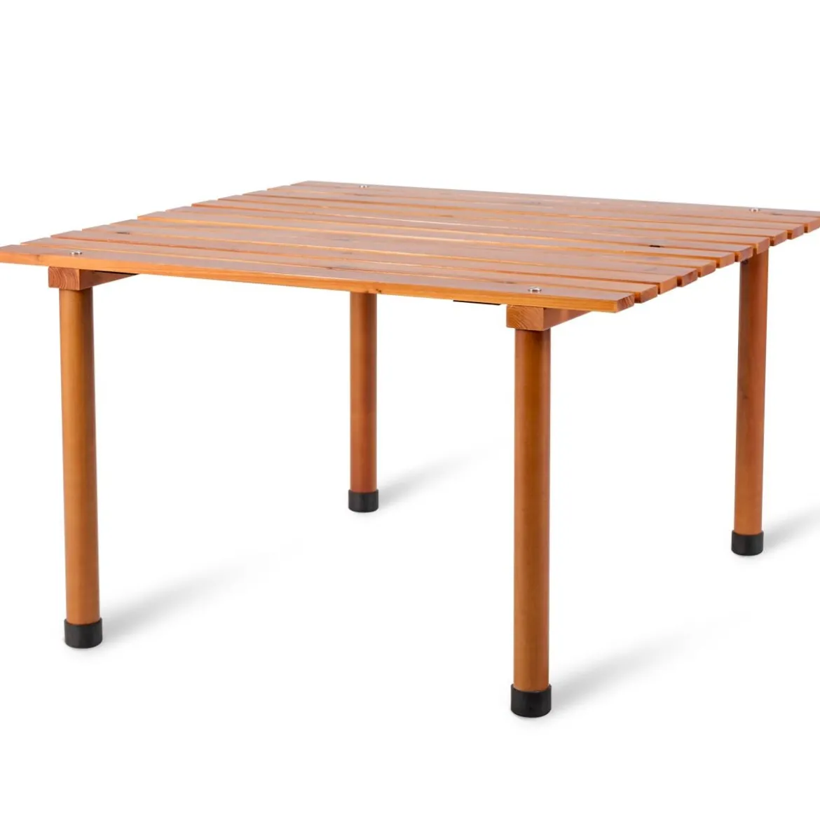 Camping-Tisch aufrollbar Gartentisch aus Tannenholz tragbarer Picknick-Tisch mit Tragetasche Braun