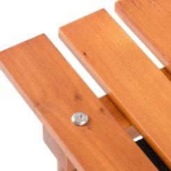 Camping-Tisch aufrollbar Gartentisch aus Tannenholz tragbarer Picknick-Tisch mit Tragetasche Braun