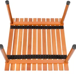 Camping-Tisch aufrollbar Gartentisch aus Tannenholz tragbarer Picknick-Tisch mit Tragetasche Braun