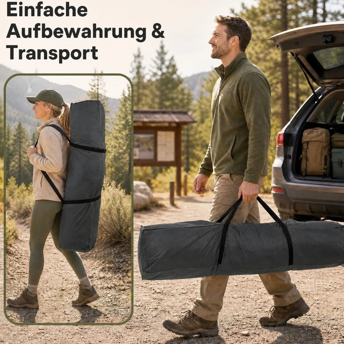 Campingzelt für 10 Personen Familienzelt mit Belüftung Regenschutz & Tragetasche 399 x 267 x 201 cm Beige