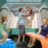 Campingzelt für 6 Personen mit 2-Raum-Trennwand & Regenschutz & PE-Plane & Netzfenstern