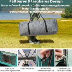 Campingzelt für 6 Personen mit 2-Raum-Trennwand & Regenschutz & PE-Plane & Netzfenstern