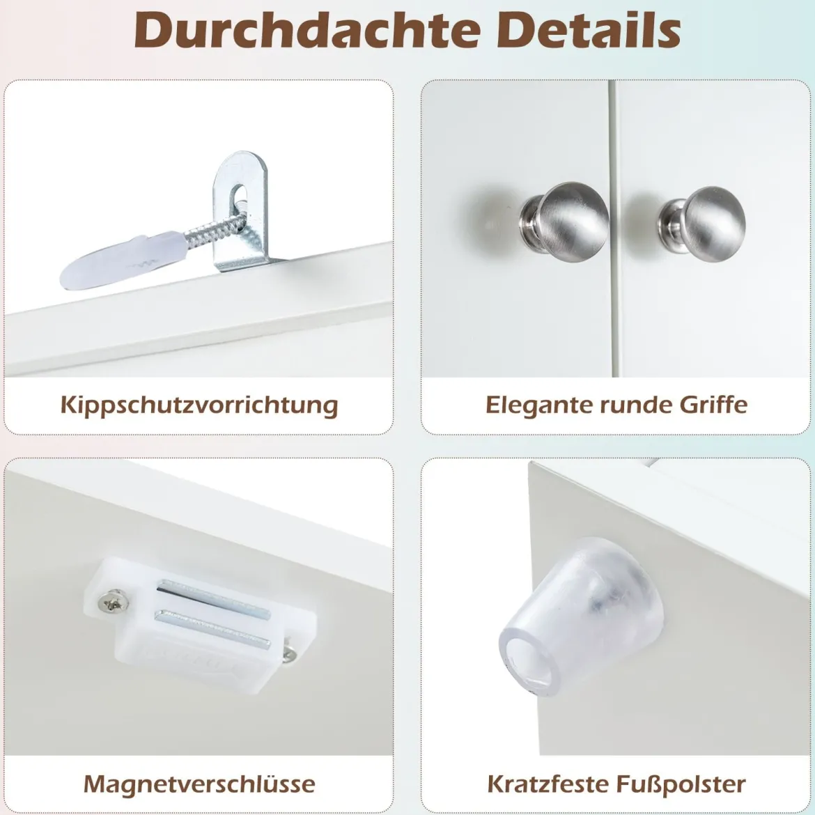 180 cm Badezimmerschrank mit Schublade & Türen & Verstellbaren Regalen Bodenschrank Weiß
