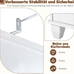 172 cm Badezimmerschrank schmaler Badschrank mit 3 offenen Regalen 1 Schublade 1 Tür & verstellbarem Regal Weiß