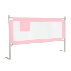 175 cm Bettgitter mit 24 Einstellbare Höhen & Seitentasche Bettschutzgitter Rosa
