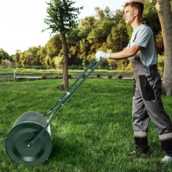 68 cm Breiter Kompoststreuer mit Verbesserten Seitlichen Riegeln & U-förmigem Griff Grün