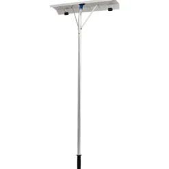 160 - 610 cm Dach Schneeräumer aus Alu + TPE mit Rollen und ausziehbarem Griff Schneeschaufel Silber