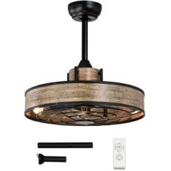 50 cm Deckenventilator mit Beleuchtung & Fernbedienung & 4H Timer Ventilator Deckenleuchte