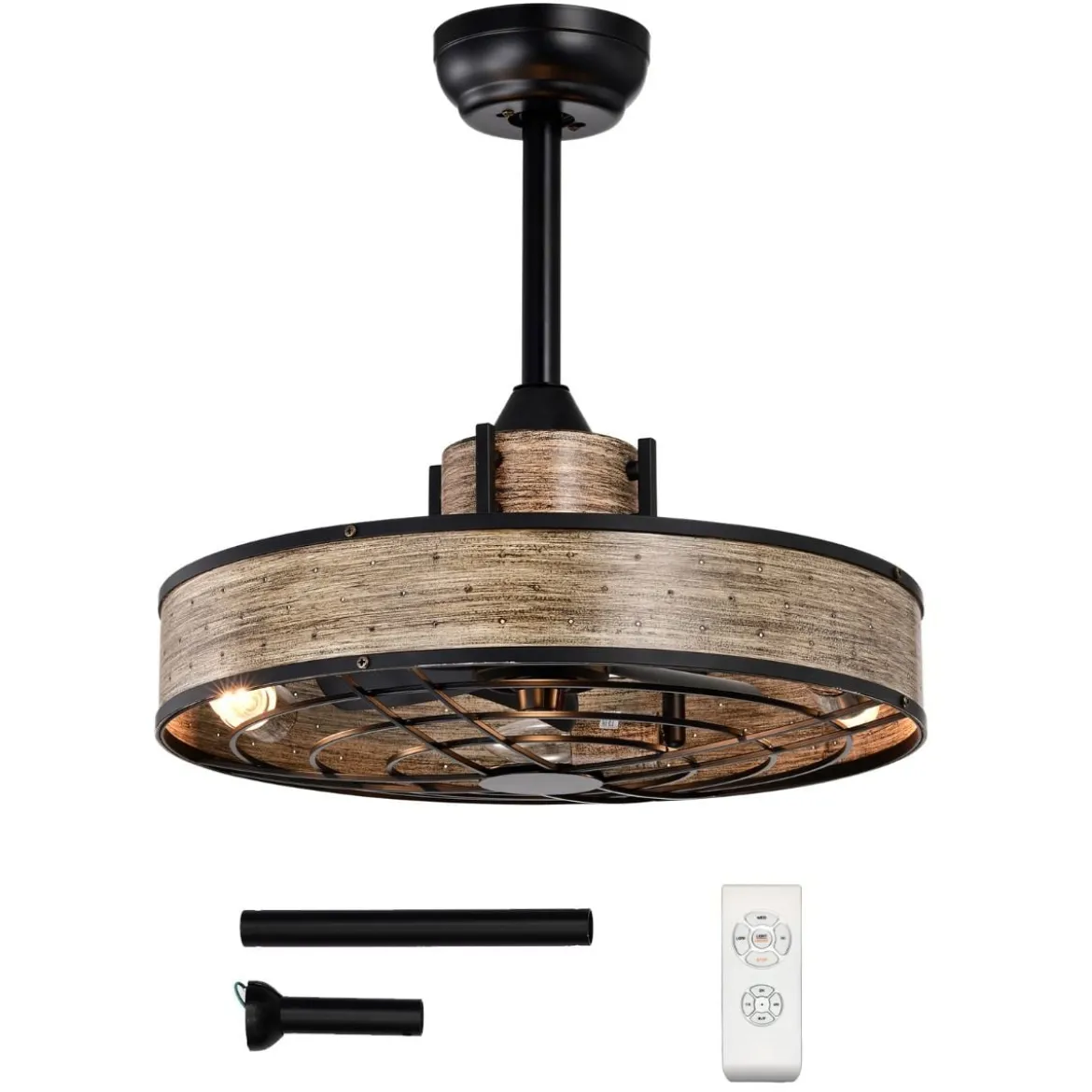 50 cm Deckenventilator mit Beleuchtung & Fernbedienung & 4H Timer Ventilator Deckenleuchte