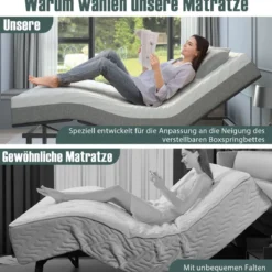 20cm dicke Doppelbettmatratze Noppenschaumstoff kühler und atmungsaktiver Schaumstoff für verstellbares Bett