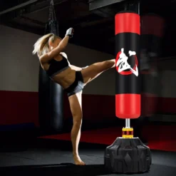 178 cm Freistehender Boxsack Standboxsack mit Befüllbarem Saugfuß MMA Kickboxsack Punching Ball