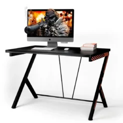 116 cm Gaming-Schreibtisch mit Ergonomischem Design 116 x 75 x 77 cm Schwarz