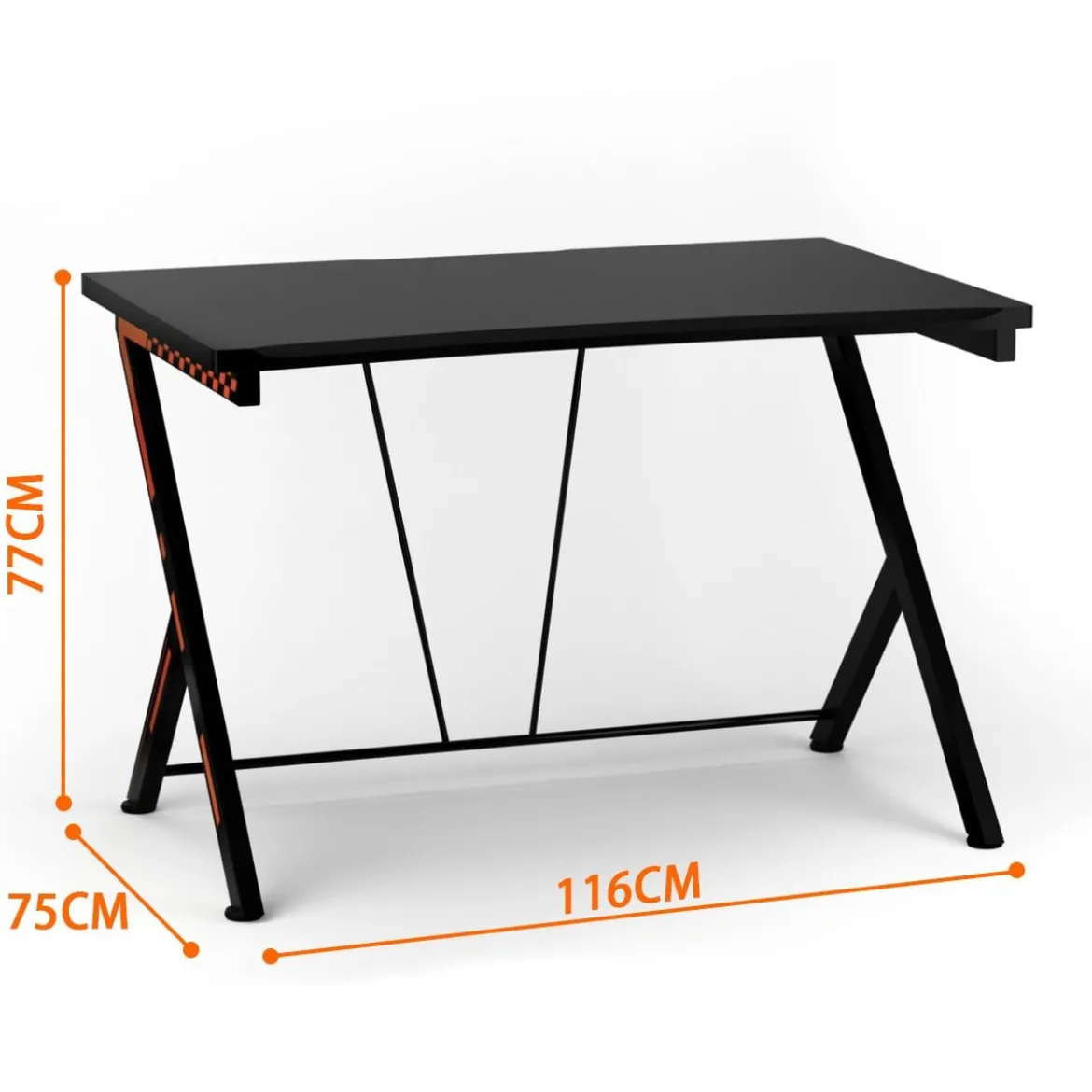 116 cm Gaming-Schreibtisch mit Ergonomischem Design 116 x 75 x 77 cm Schwarz