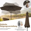 Ø300cm Gartenschirm Sonnenschirm mit 112 LED-Leuchten Kaffee