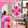 60 cm Glücksrad mit 12 Fächern & Klappbarem Höhenverstellbarem Dreibein-Ständer Rosa