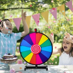 φ 60 cm GlücksradSpielzeug Farbe Rad Spiele für Lotteriespiele Wortspiele 24"