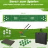 332 cm Golf Puttingmatte mit 2 Verstellbaren Schlägern & 6 Bällen Golf Übungsmatte Golf