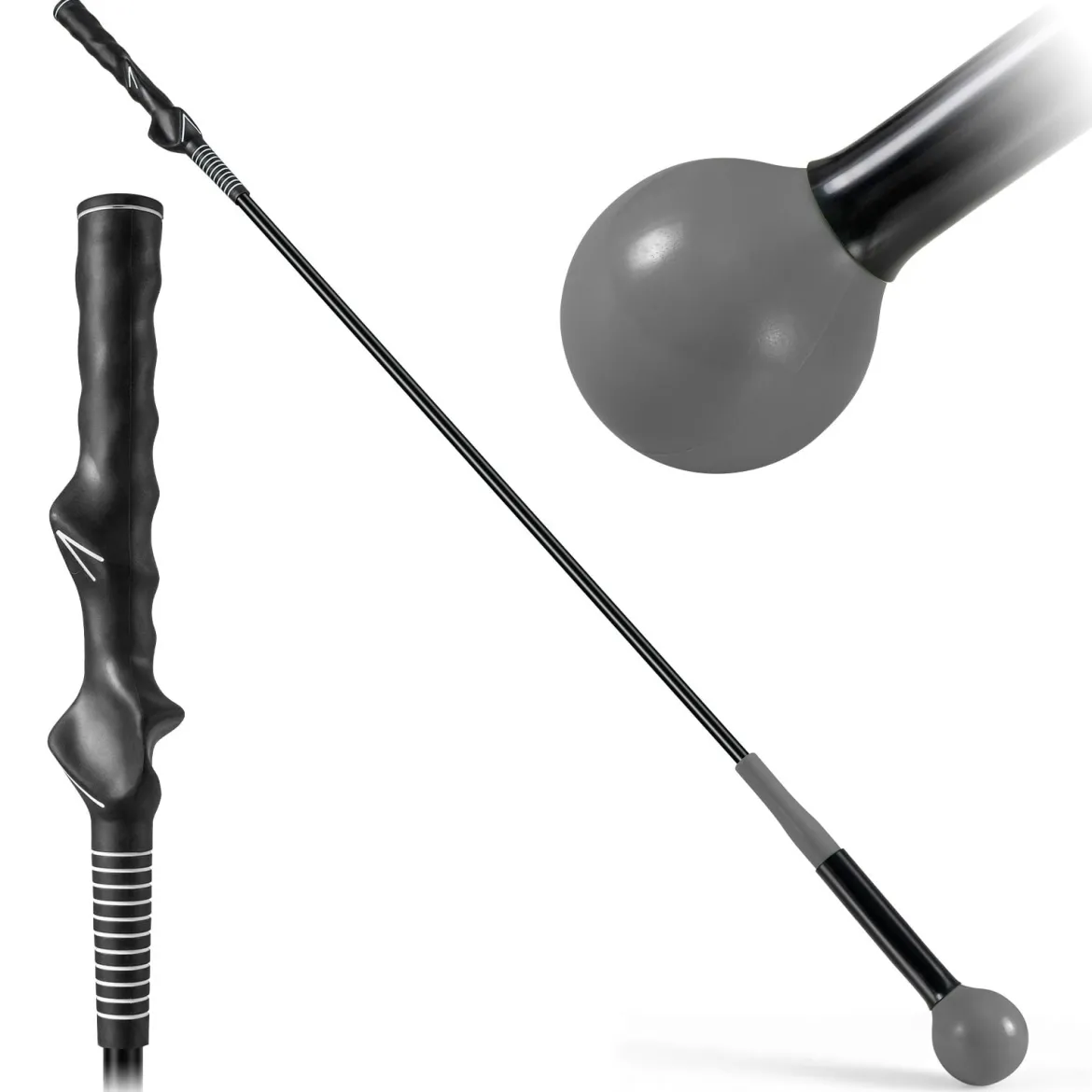 120cm Golfschwungtrainer-Hilfe mit Gewichts-Kopf Golf Trainingshilfe Schwungtrainer Grau