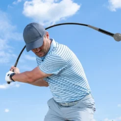 120cm Golfschwungtrainer-Hilfe mit Gewichts-Kopf Golf Trainingshilfe Schwungtrainer Grau