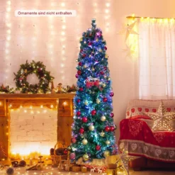 180 cm Großer Künstlicher Weihnachtsbaum in Glasfaseroptik Grün