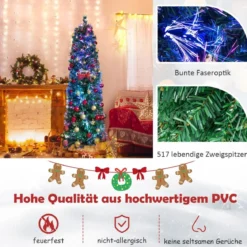 180 cm Großer Künstlicher Weihnachtsbaum in Glasfaseroptik Grün