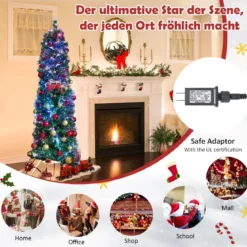 180 cm Großer Künstlicher Weihnachtsbaum in Glasfaseroptik Grün