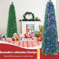 180 cm Großer Künstlicher Weihnachtsbaum in Glasfaseroptik Grün