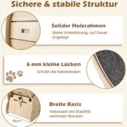 101 cm Großes Katzen-Trainingsrad Katzentretmühle mit abschließbarem Mechanismus Natur