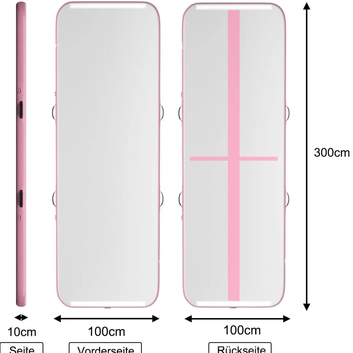 300 cm Gymnastikmatte Elektropumpe Turnmatte aufblasbar Tumbling Matte Rosa