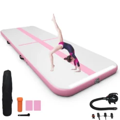 300 cm Gymnastikmatte Elektropumpe Turnmatte aufblasbar Tumbling Matte Rosa