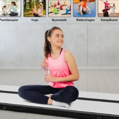 300 cm Gymnastikmatte Elektropumpe Turnmatte aufblasbar Tumbling Matte Schwarz
