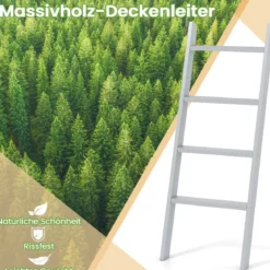 28cm Handtuchleiter mit Deckenhalterung 4-stufiger Handtuchständer Wandmontage Schwarz/Grau/Weiß