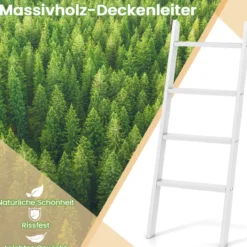 28cm Handtuchleiter mit Deckenhalterung 4-stufiger Handtuchständer Wandmontage Schwarz/Grau/Weiß