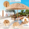 Ø205cm Hawaii Sonnenschirm Stroh Strandschirm Gartenschirm Strohschirm Terrassenschirm